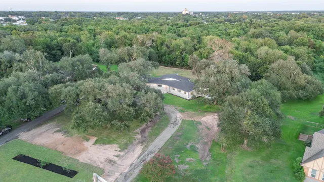 a view of a yard with a street