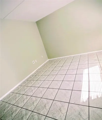 a view of a black and white wall