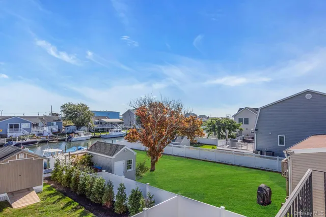 a garden view with a lake view