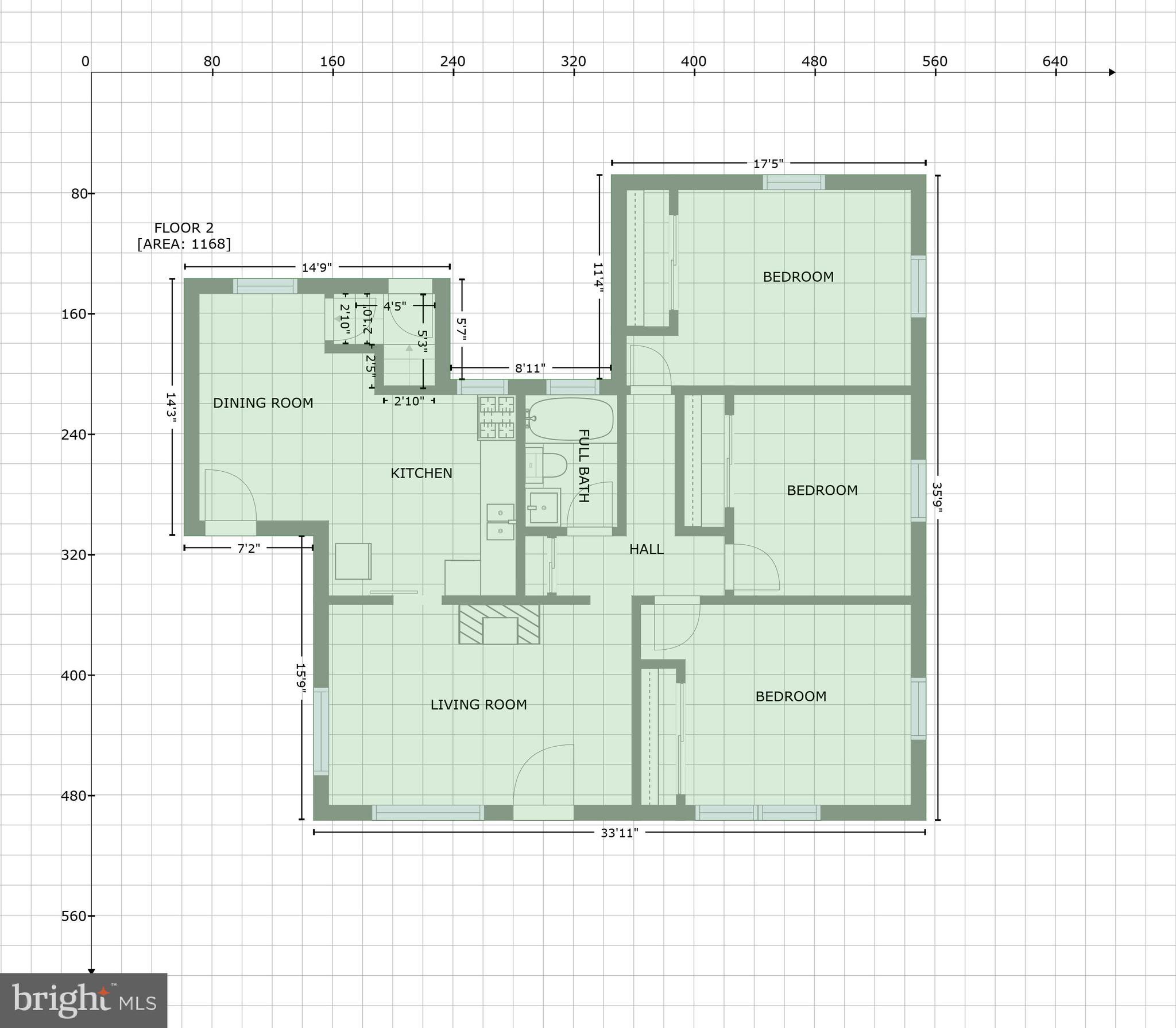 157 Wilgate Road Owings Mills, MD 21117 - Photo 27 of 28 GLA Floor Plan