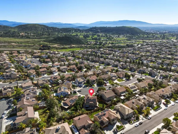 an aerial view of multiple house