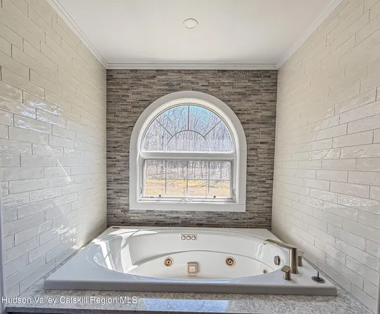 a bathroom with a tub