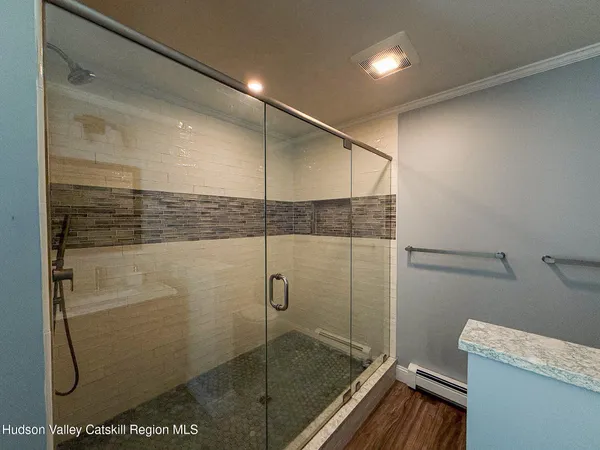 a bathroom with a shower