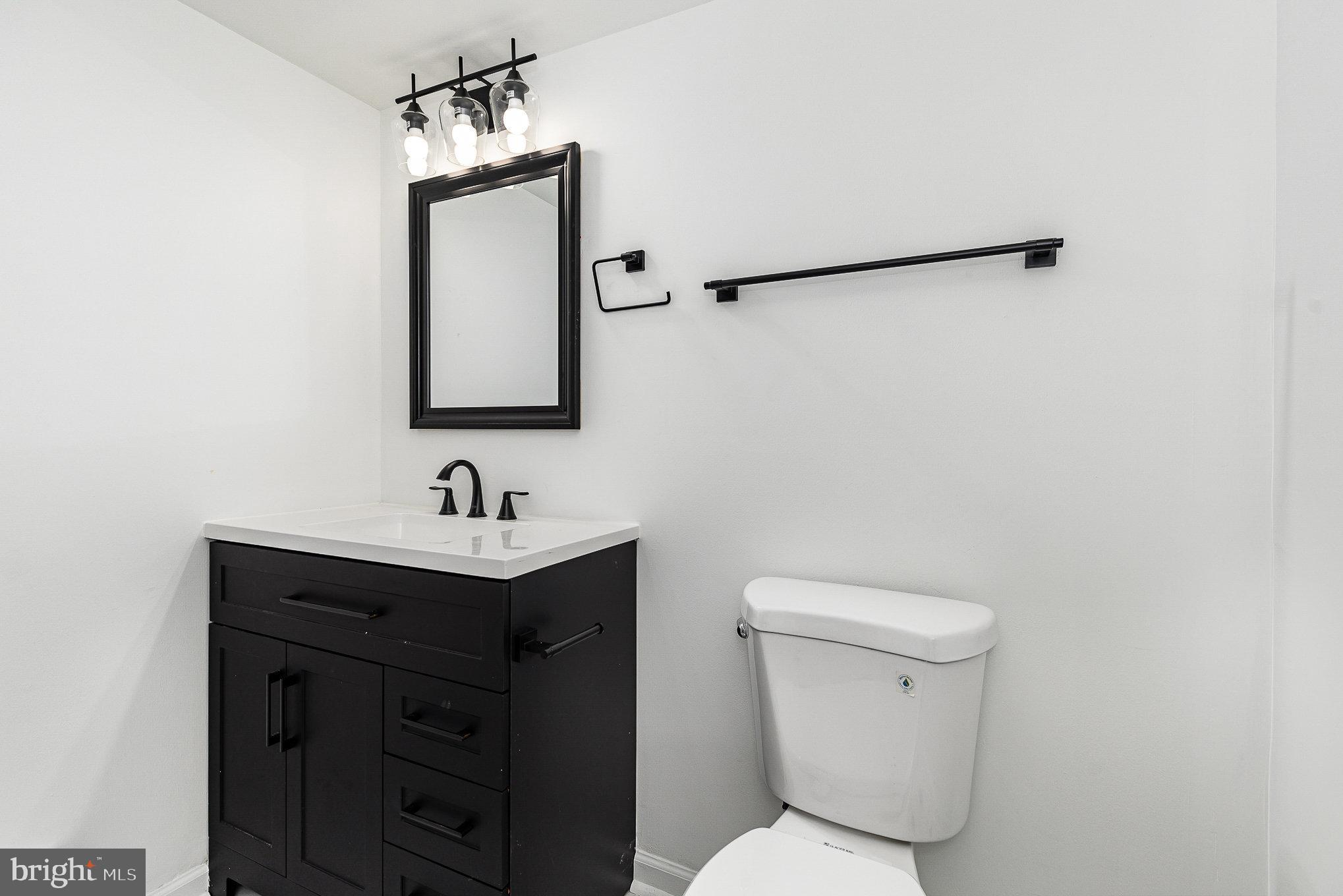 6908 South Roxbury Mill Road Spotsylvania, VA 22551 - Photo 74 of 92 a bathroom with a toilet sink vanity and mirror