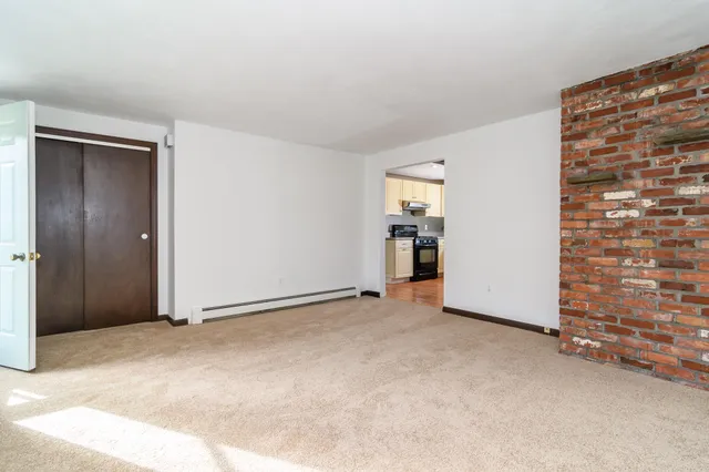 an empty room with closet