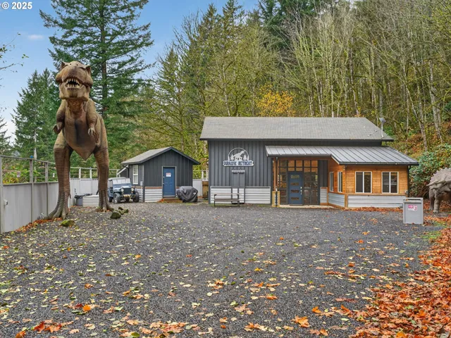 front view of a house with a trees
