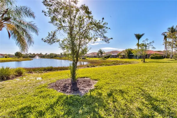 a view of a ocean with a big yard