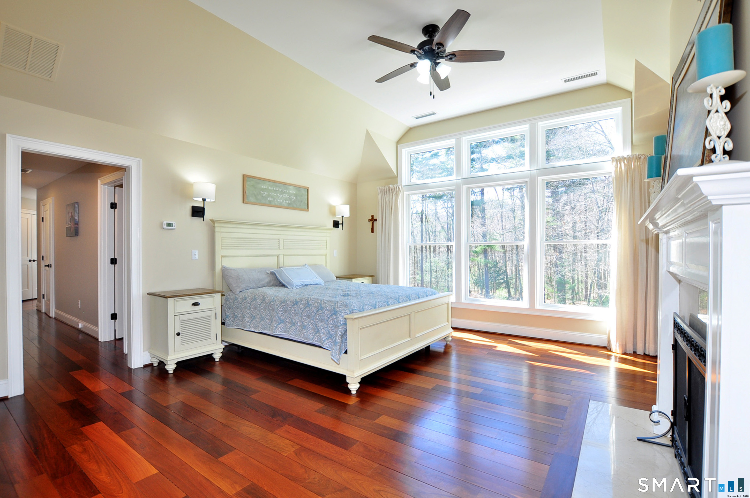 82 Indian Hill Road Canton, CT 06019 - Photo 21 of 41 Spacious peaceful primary bedroom with gas fireplace