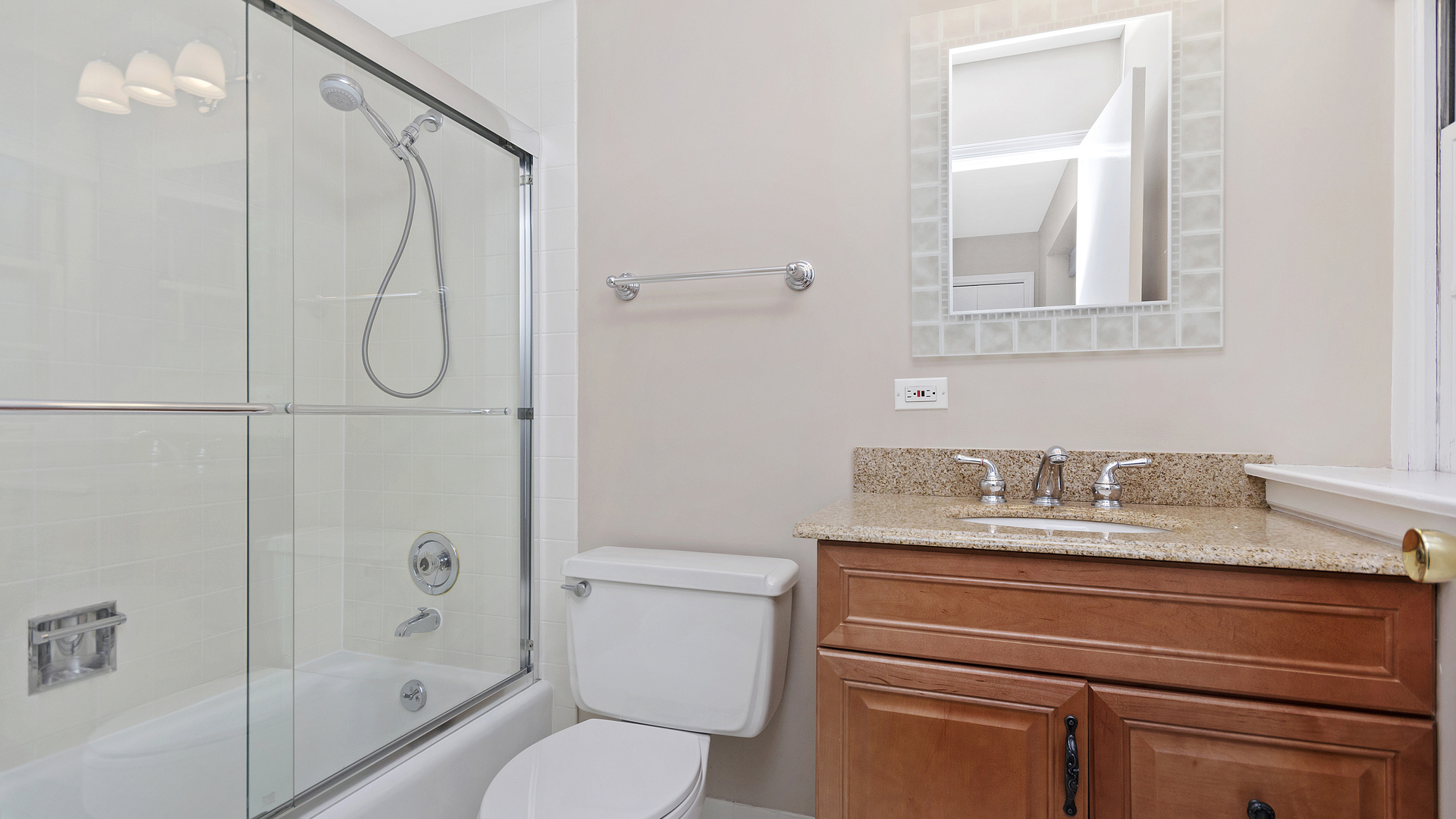 2091 Old Briar Road Highland Park, IL 60035 - Photo 12 of 19 a bathroom with a granite countertop sink toilet and shower