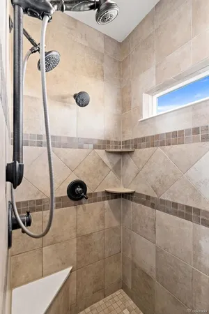 a bathroom with a shower