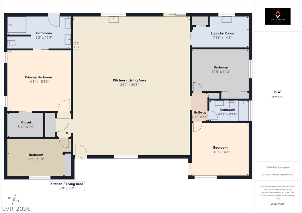 4080 Magnet Road Pahrump, NV 89048 - Photo 28 of 28 Detailed schematic layout showcasing the home’s interior dimensions and open floor plan configuration.
