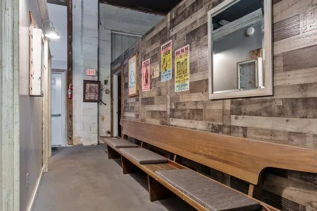 a view of a dining table and chairs in the room