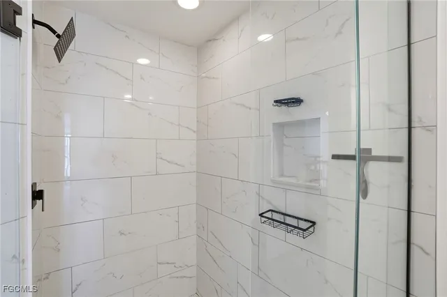 a bathroom with a shower