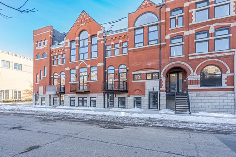 a front view of a building