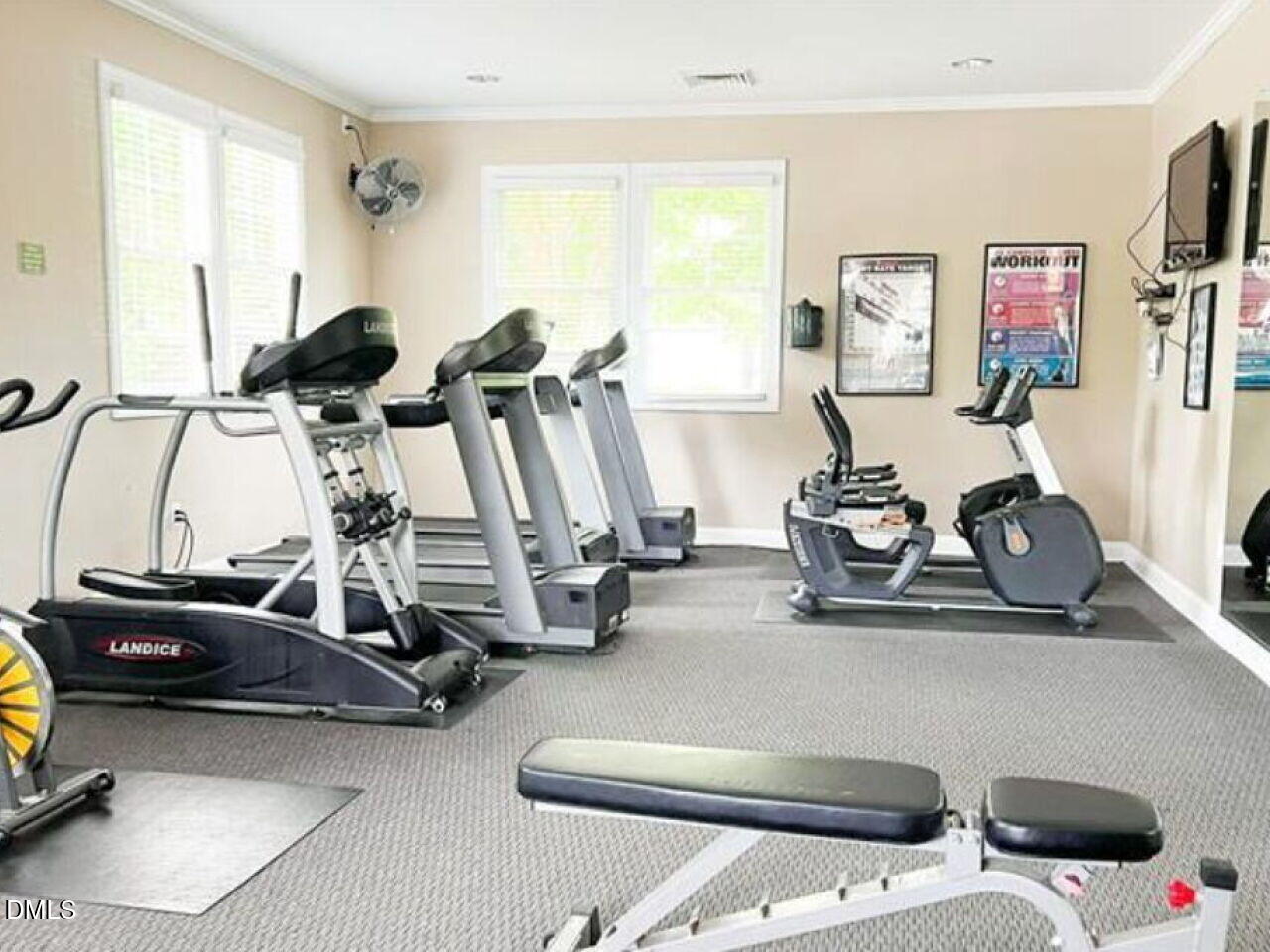 9328 Wooden Road Raleigh, NC 27617 - Photo 51 of 58 a view of a room with gym equipment
