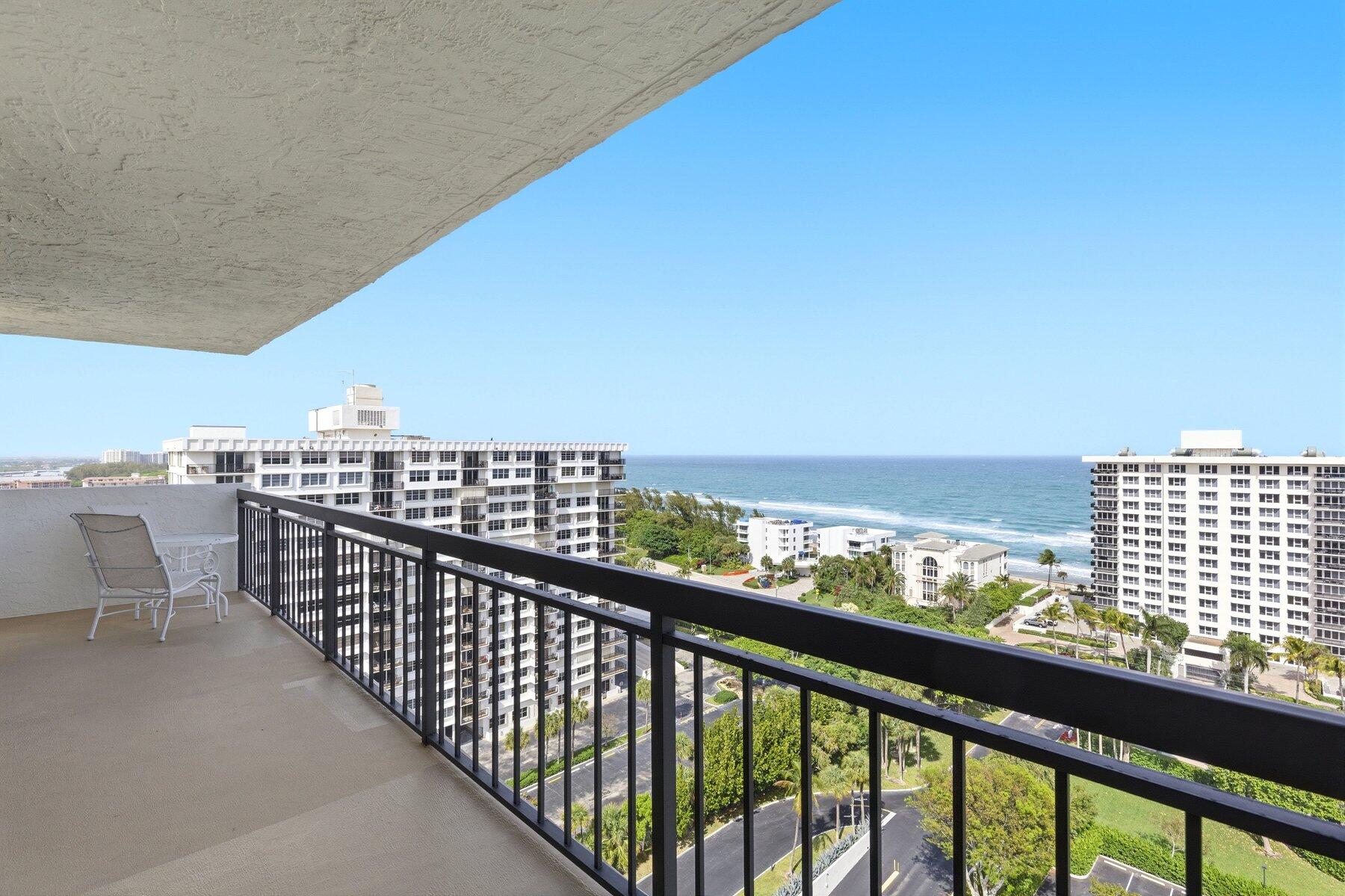 2003 North Ocean Boulevard, Unit 1702 Boca Raton, FL 33431 - Photo 9 of 20 Balcony looking north