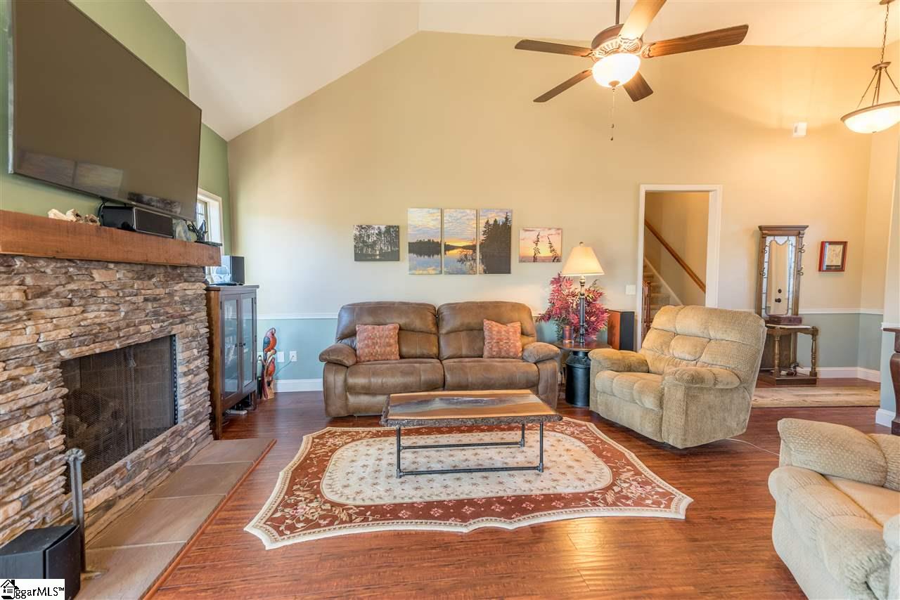 26 Caperton Way Greer, SC 29651 - Photo 4 of 23 Living Room with Stone Fireplace