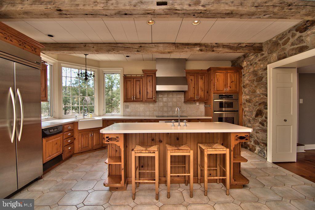 3055 Haupts Bridge Road Riegelsville, PA 18077 - Photo 16 of 65 Kitchen with view of stone wall