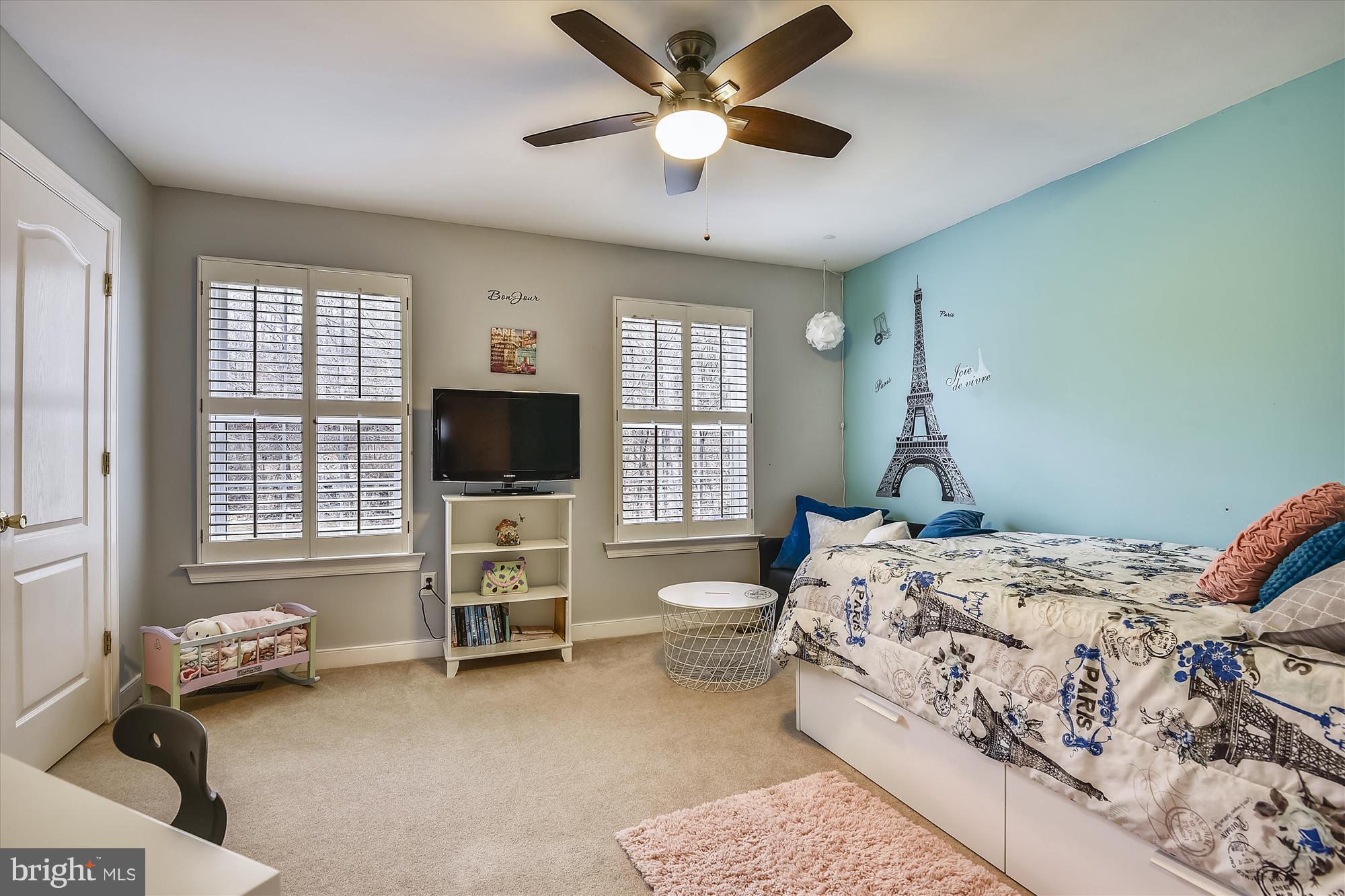 484 Stratford Road Fallston, MD 21047 - Photo 28 of 44 a bedroom with a bed and a flat screen tv