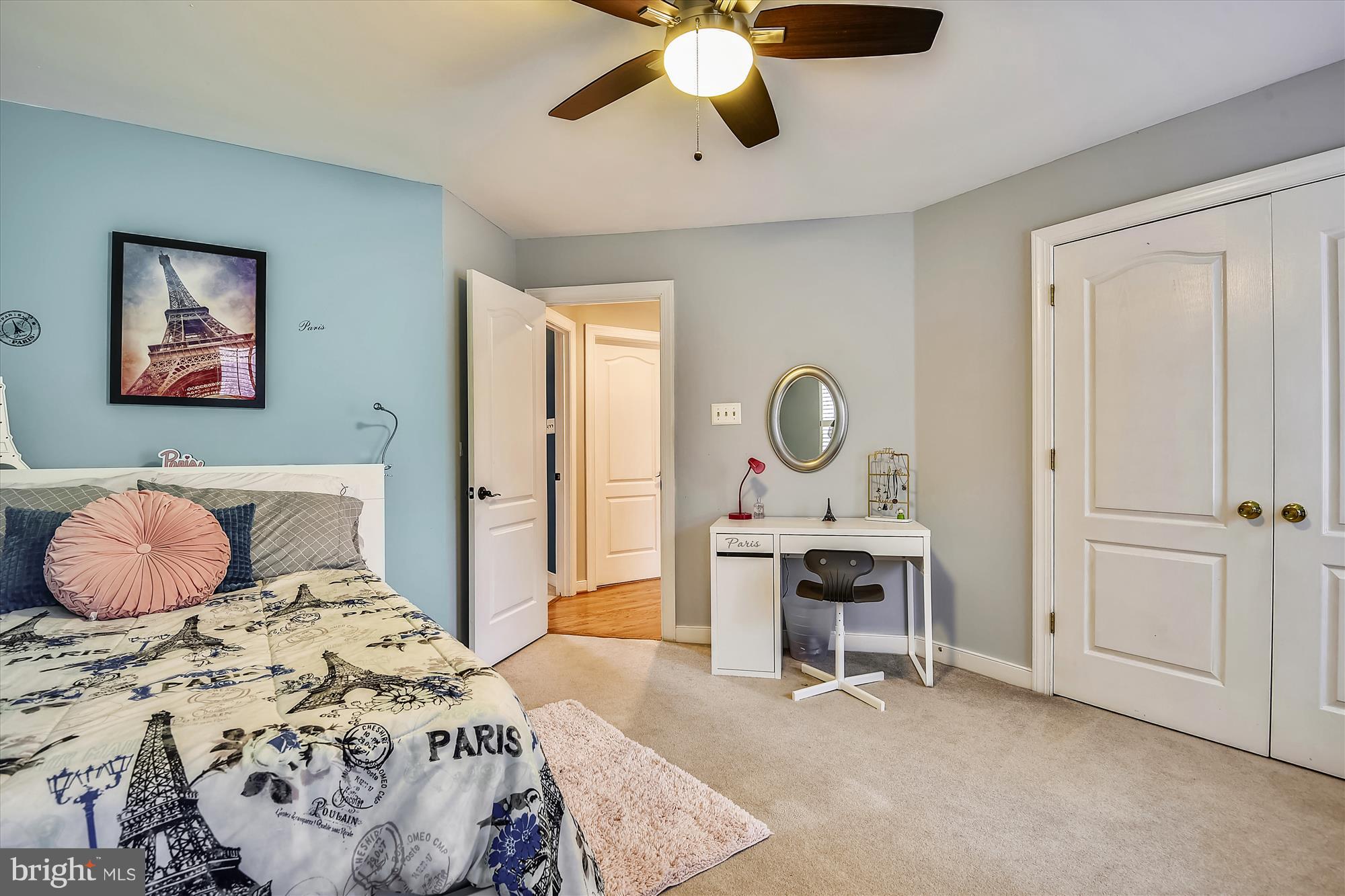 484 Stratford Road Fallston, MD 21047 - Photo 29 of 44 a bedroom with a bed and a chandelier