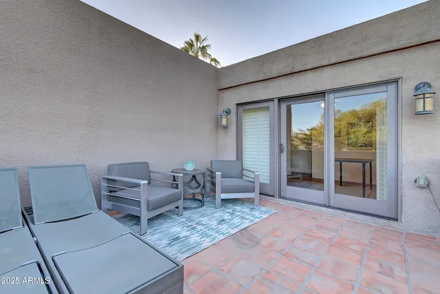a view of a street with a building in the background