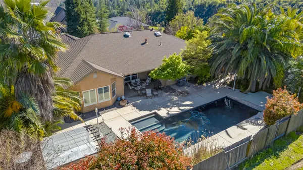 a view of yard from a house