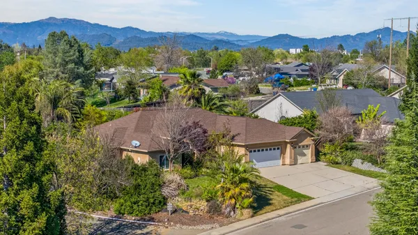 an aerial view of a house