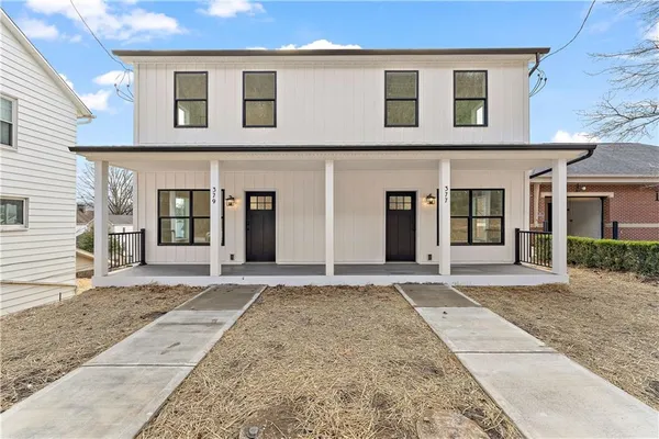 a front view of a house