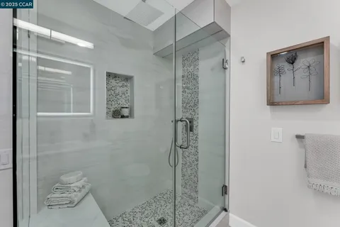 a view of yard with green space and fog