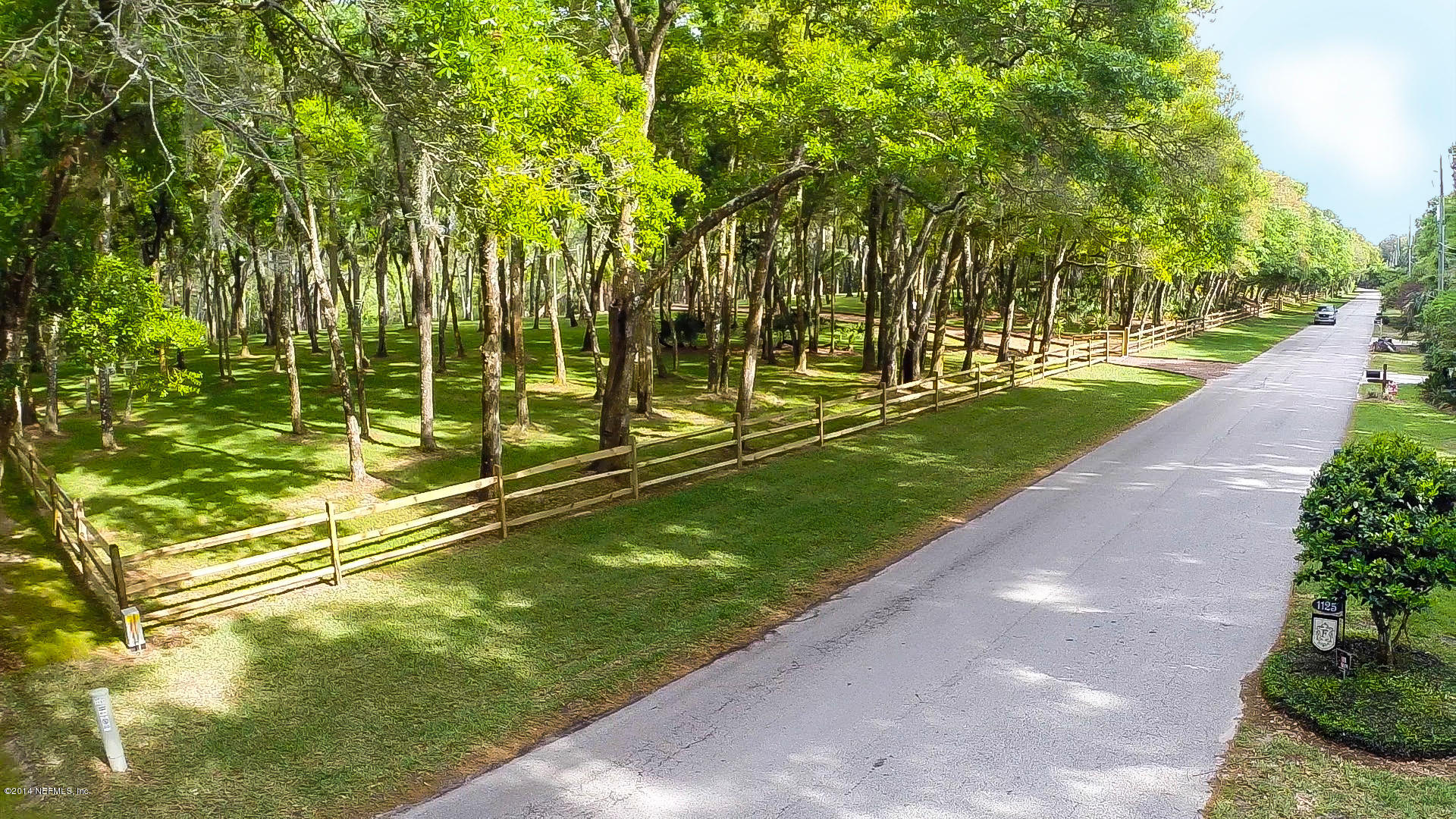 a view of a backyard