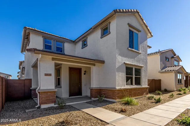 a front view of a house with windows