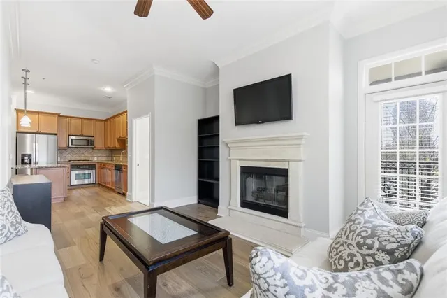 a view of a balcony with furniture