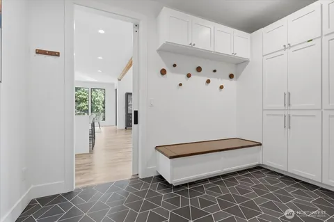 a spacious bathroom with a tub and shower