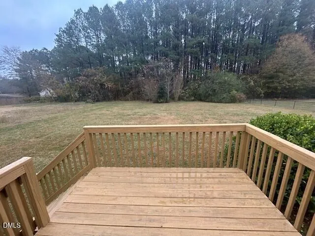 a view of wooden deck