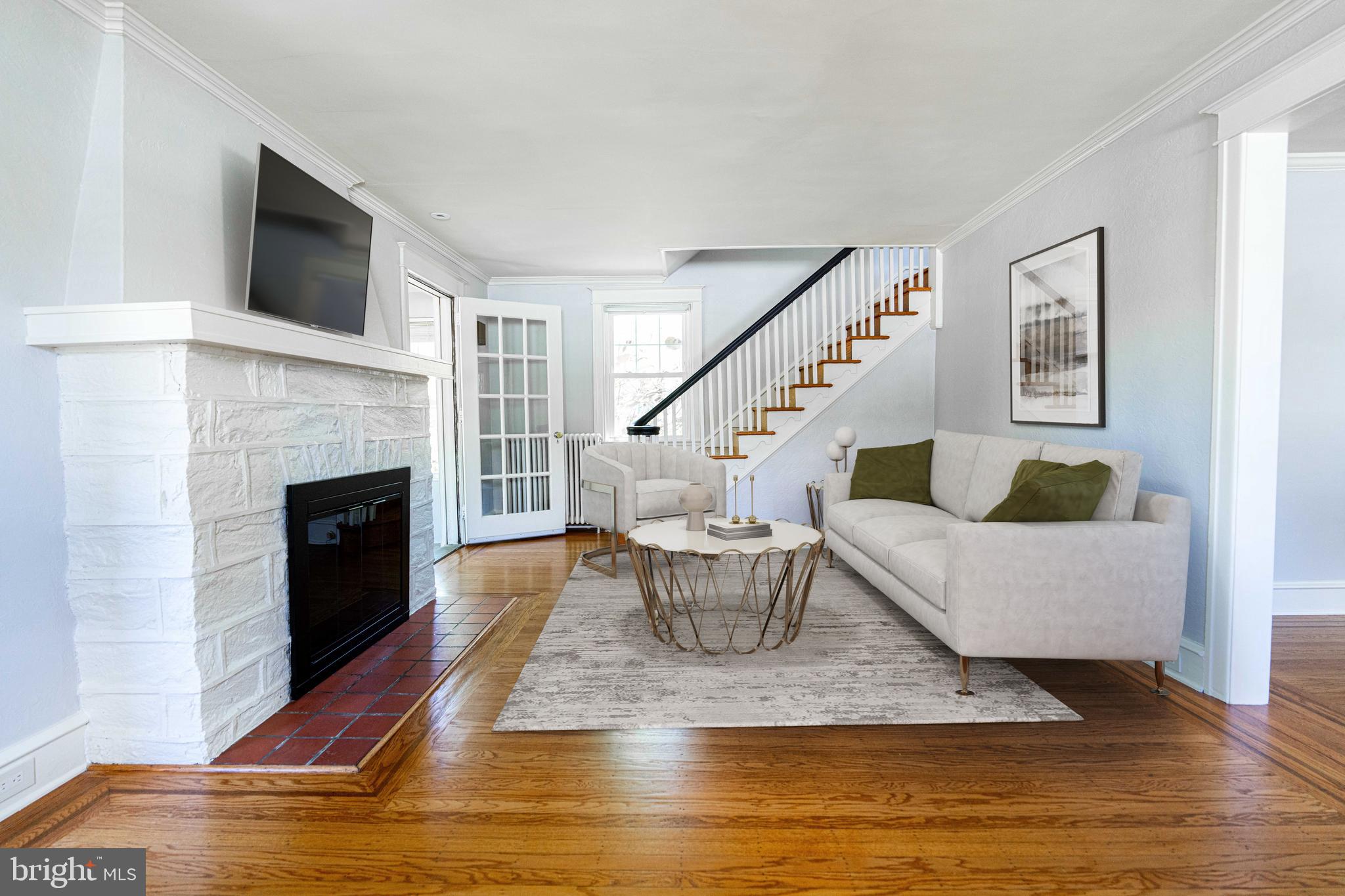 2114 East County Line Road Ardmore, PA 19003 - Photo 12 of 30 Living room, virtually staged