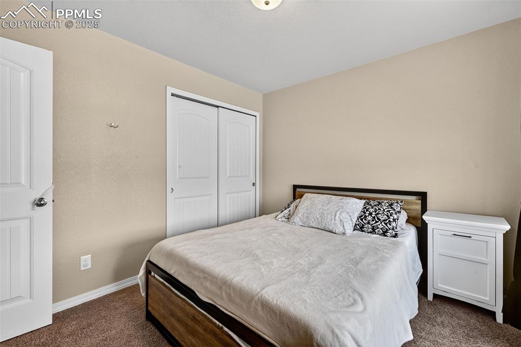 10859 Hidden Ridge Circle Peyton, CO 80831 - Photo 31 of 33 Bedroom featuring dark colored carpet and a closet