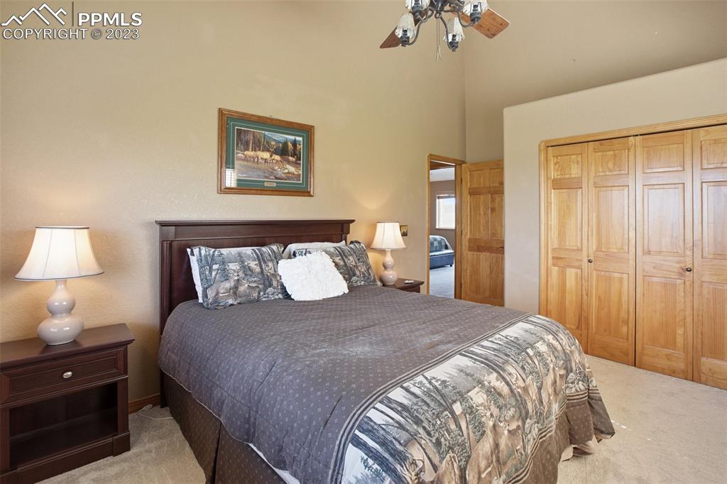 113 Matthew Road Divide, CO 80814 - Photo 24 of 49 a bedroom with a bed and a lamp