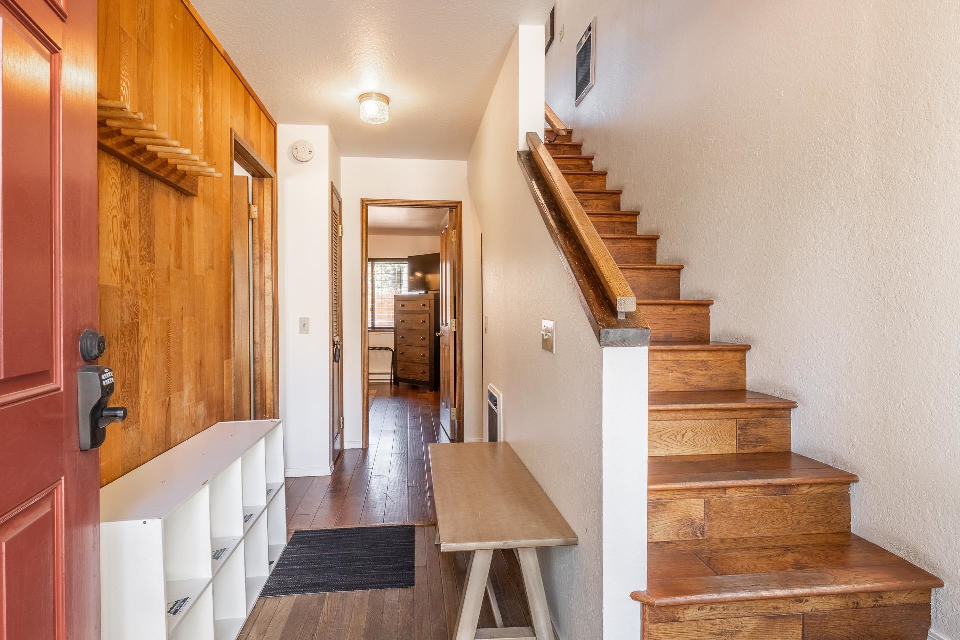 354 Joaquin Road, Unit 4 Mammoth Lakes, CA 93546 - Photo 29 of 40 Entrance foyer with stairway and dark wood finished floors