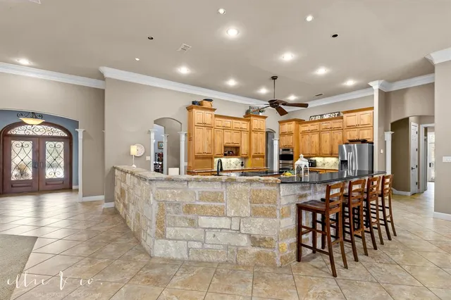 a view of a lobby with furniture
