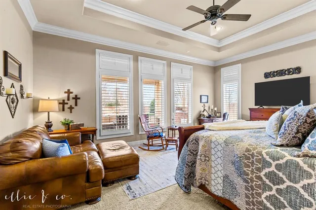 a bed room with a bed and a couch