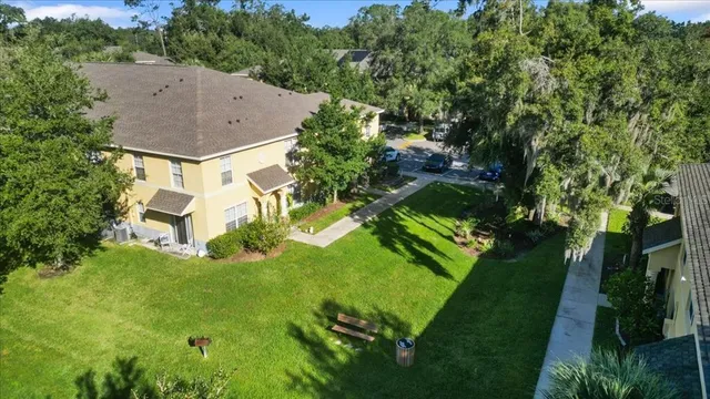 an aerial view of a house