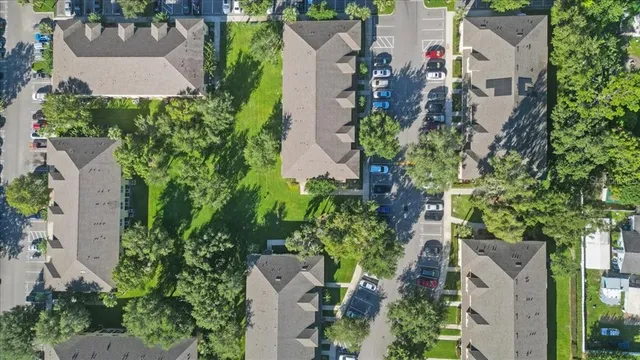 an aerial view of a house