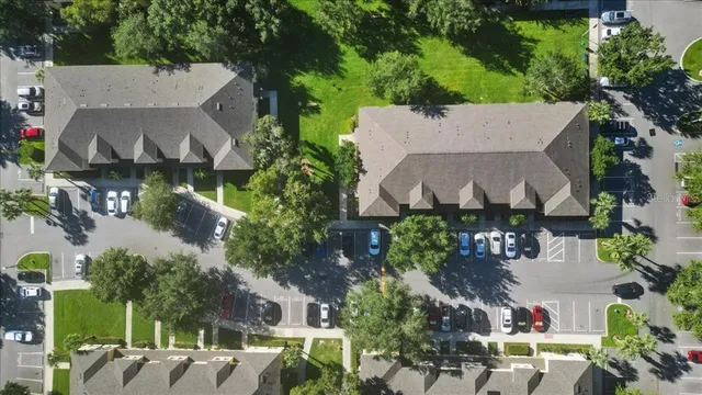 an aerial view of a house