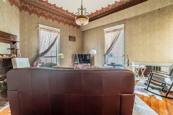 a living room with furniture