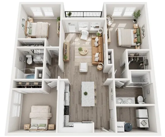 an aerial view of multiple houses