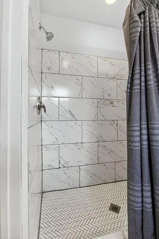a bathroom with a shower