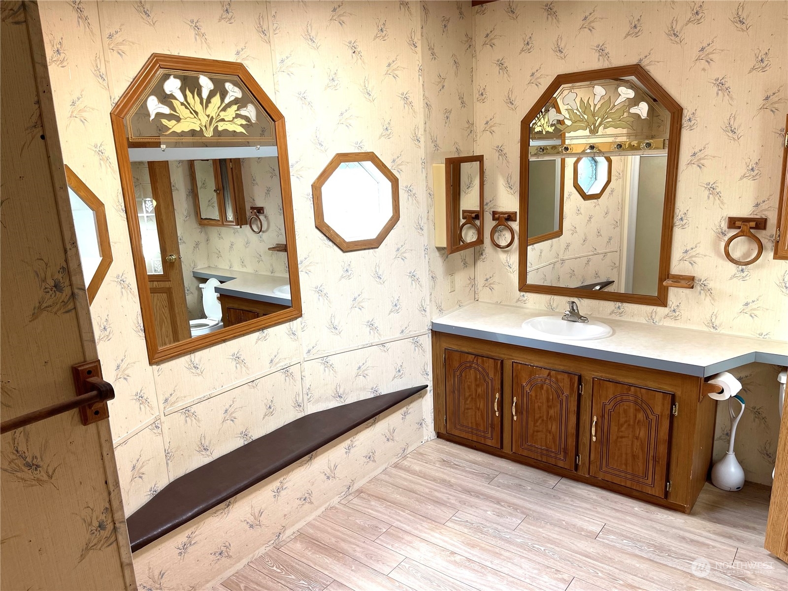 2090 Anderson Lake Road Chimacum, WA 98325 - Photo 21 of 25 a bathroom with a sink and a mirror