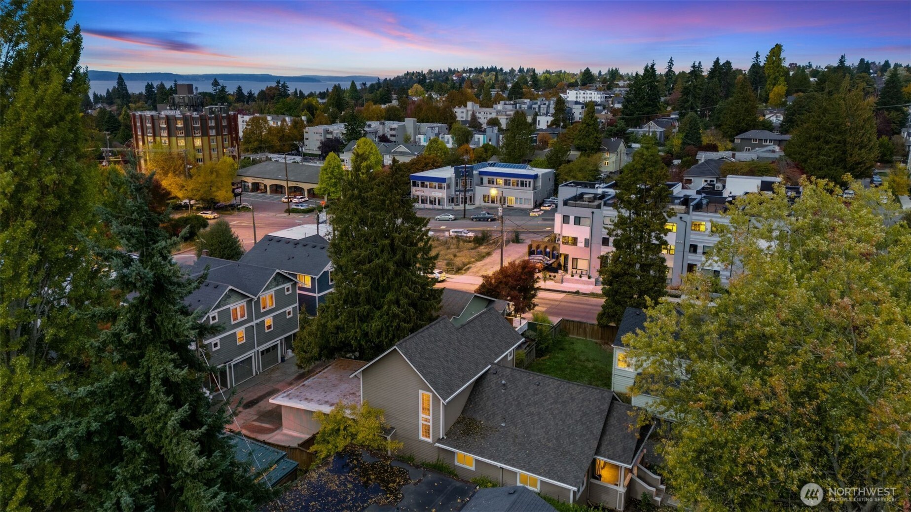 6507 41st Avenue Southwest Seattle, WA 98136 - Photo 35 of 37 an aerial view of a city with lots of residential buildings lake and ocean view