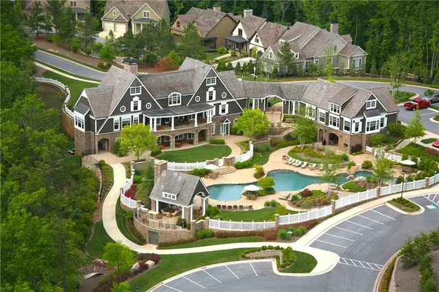 an aerial view of a house
