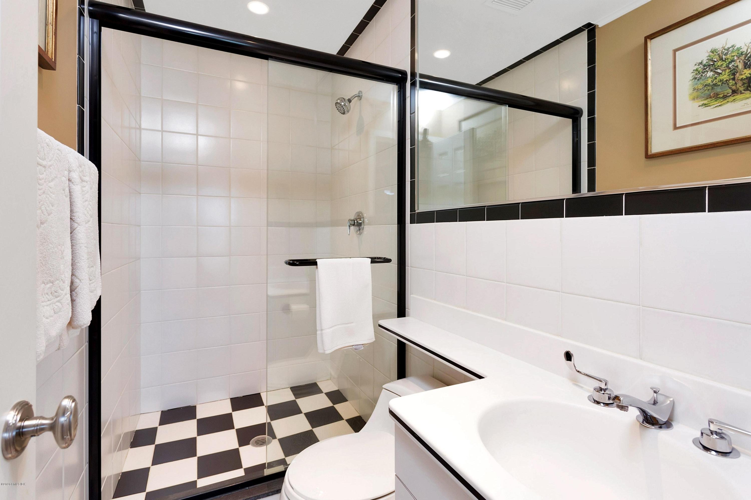 680 Steamboat Road, Unit 5 Greenwich, CT 06830 - Photo 18 of 21 a bathroom with a sink toilet and shower